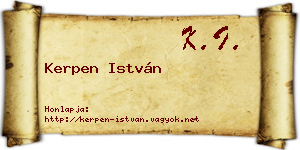 Kerpen István névjegykártya